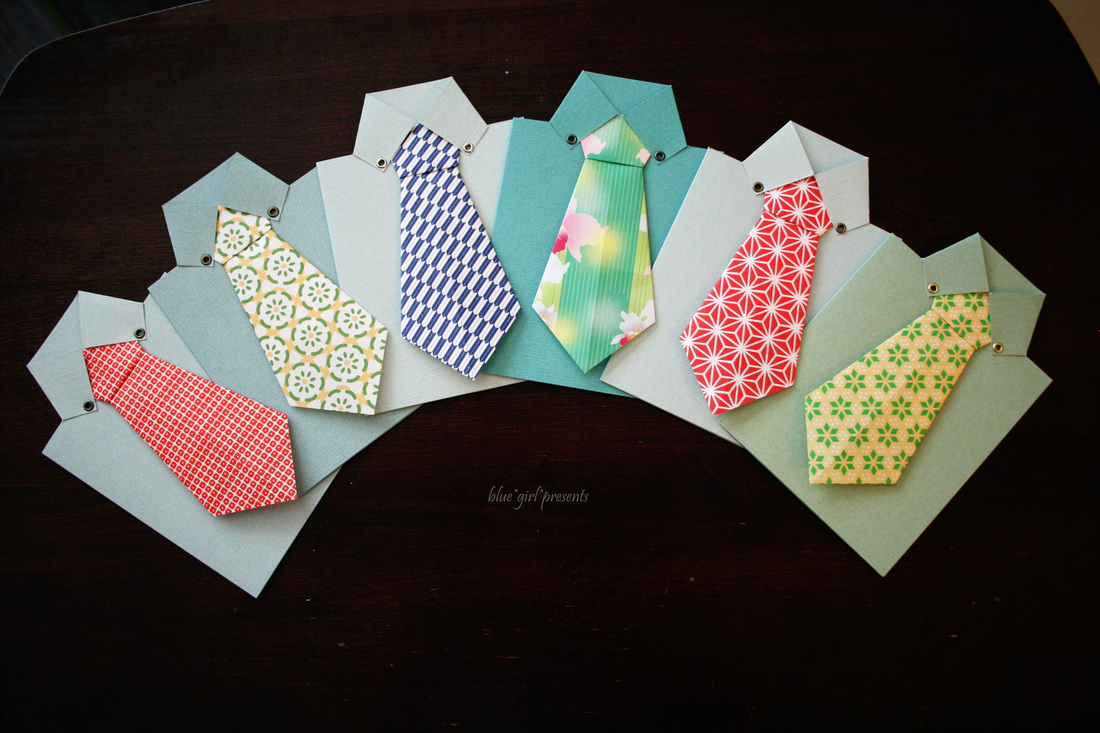 blue girl presents: origami tie cards 2010