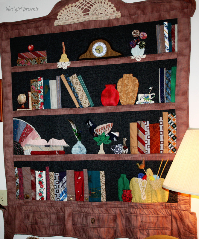 blue girl presents: madge's library quilt