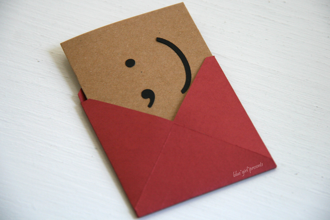 wink emoticon mini notecard