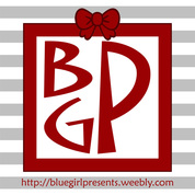 Blue girl presents blog