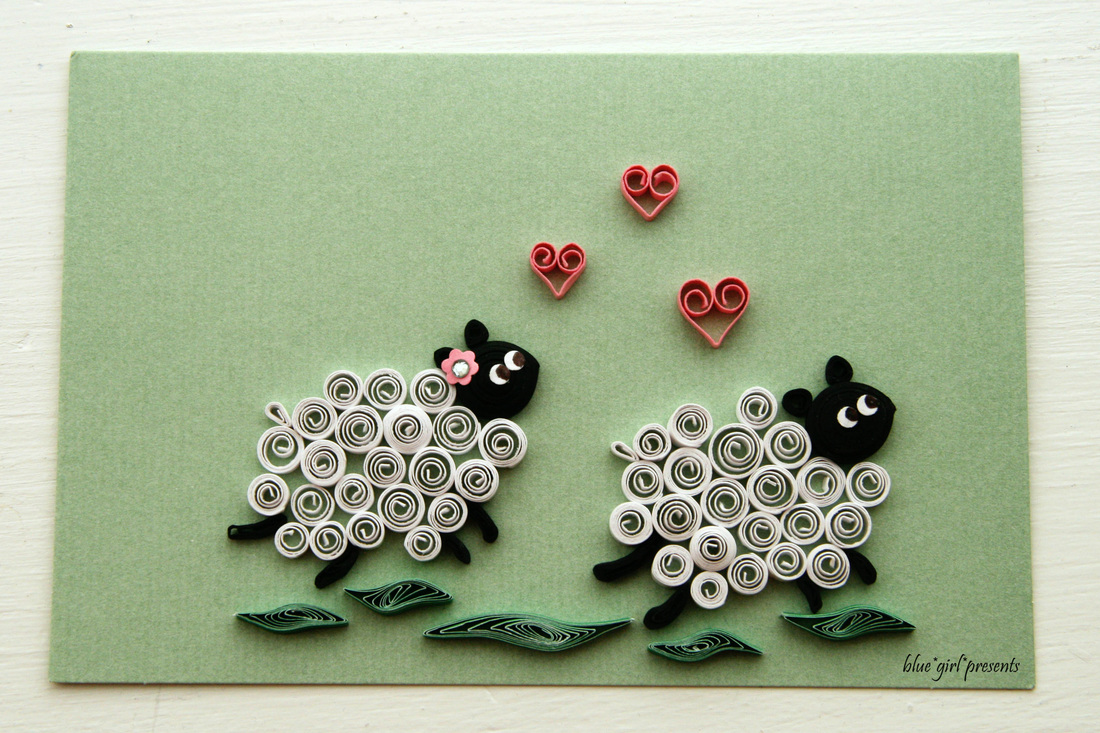quilled sheep greeting card